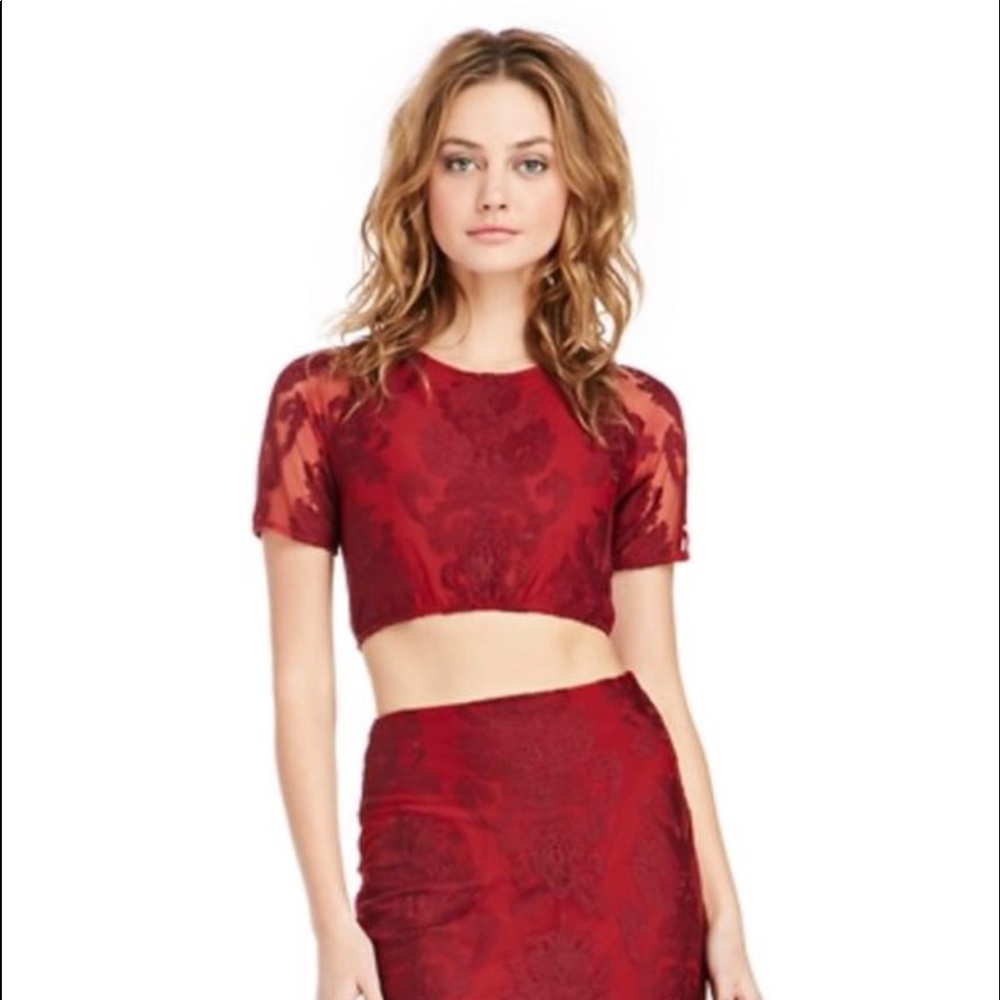 For Love and Lemons Ethereal Embroidered Crop Top